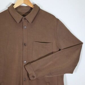 Rye 51 Shirt Jacket Mens 44 Brown Luxe Collection Modal Blend Casual Overshirt